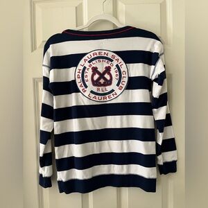 Women’s Ralph Lauren Active Sail Club Yacht Navy & White Striped Shirt Nautical